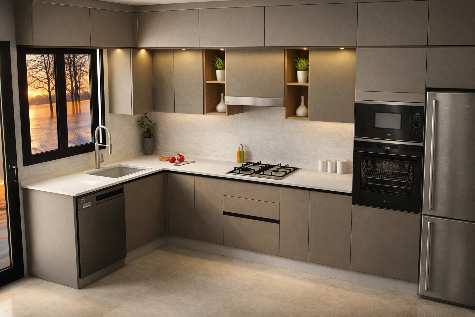 Luxurious Moroccan salon interior with custom woodwork and aluminum elements